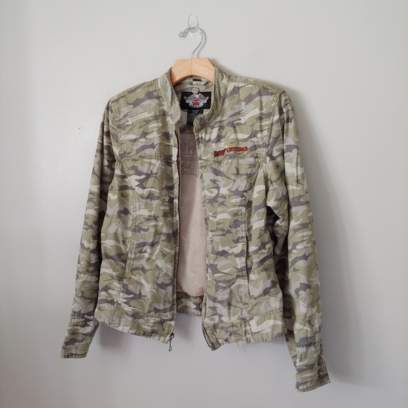 Harley Davidson Motorcycle 2 In 1 Camouflage Jacket Size Large - Picture 13 of 15
